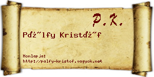 Pálfy Kristóf névjegykártya