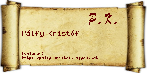 Pálfy Kristóf névjegykártya